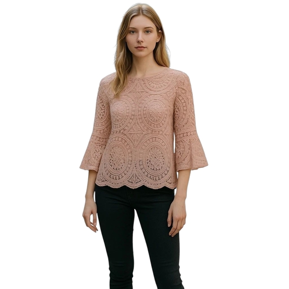 Inc International Concept Pink Bell Sleeve Blouse Small NWT - Picture 1 of 9